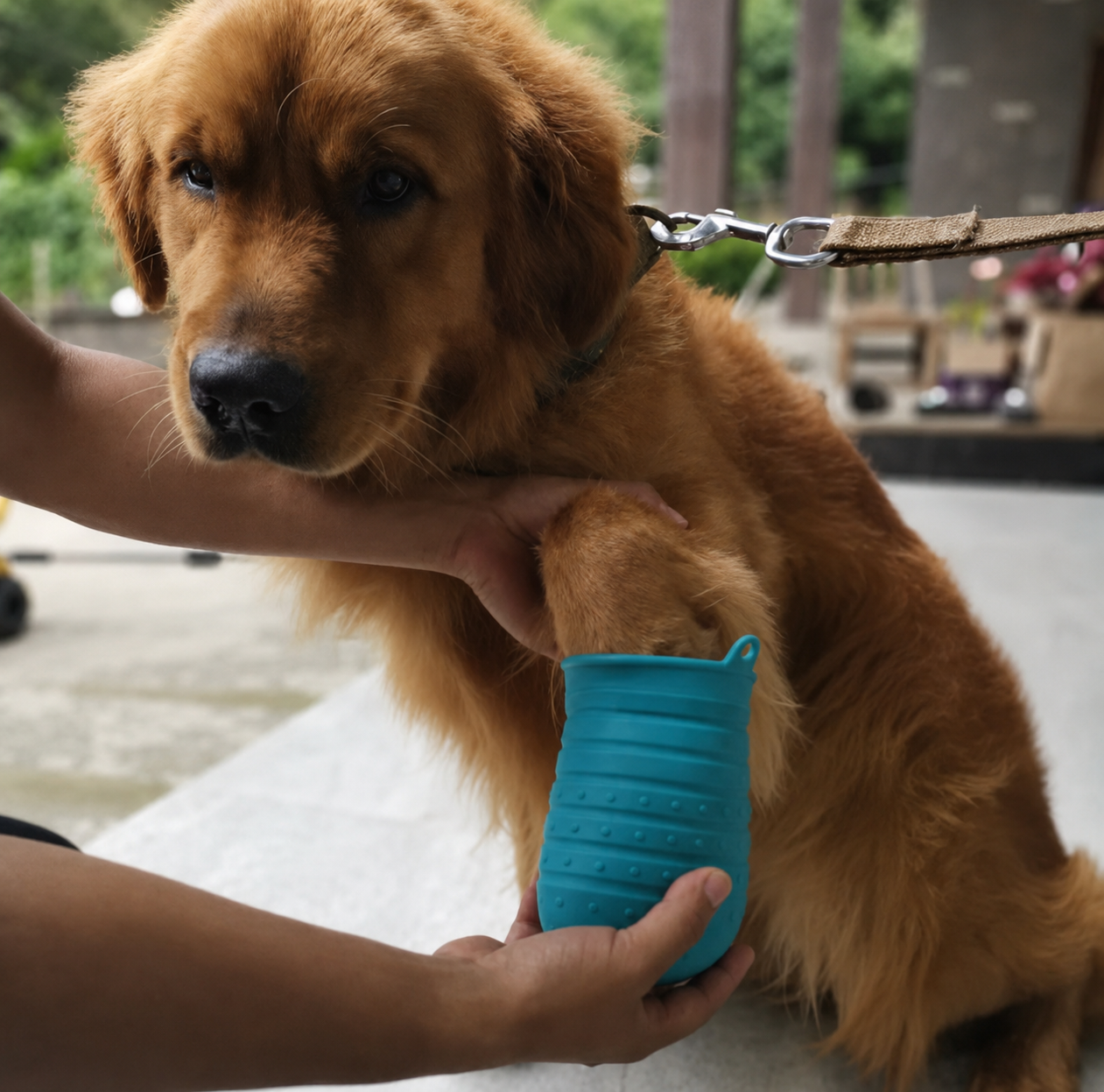 Limpiador de patas para perros y gatos.