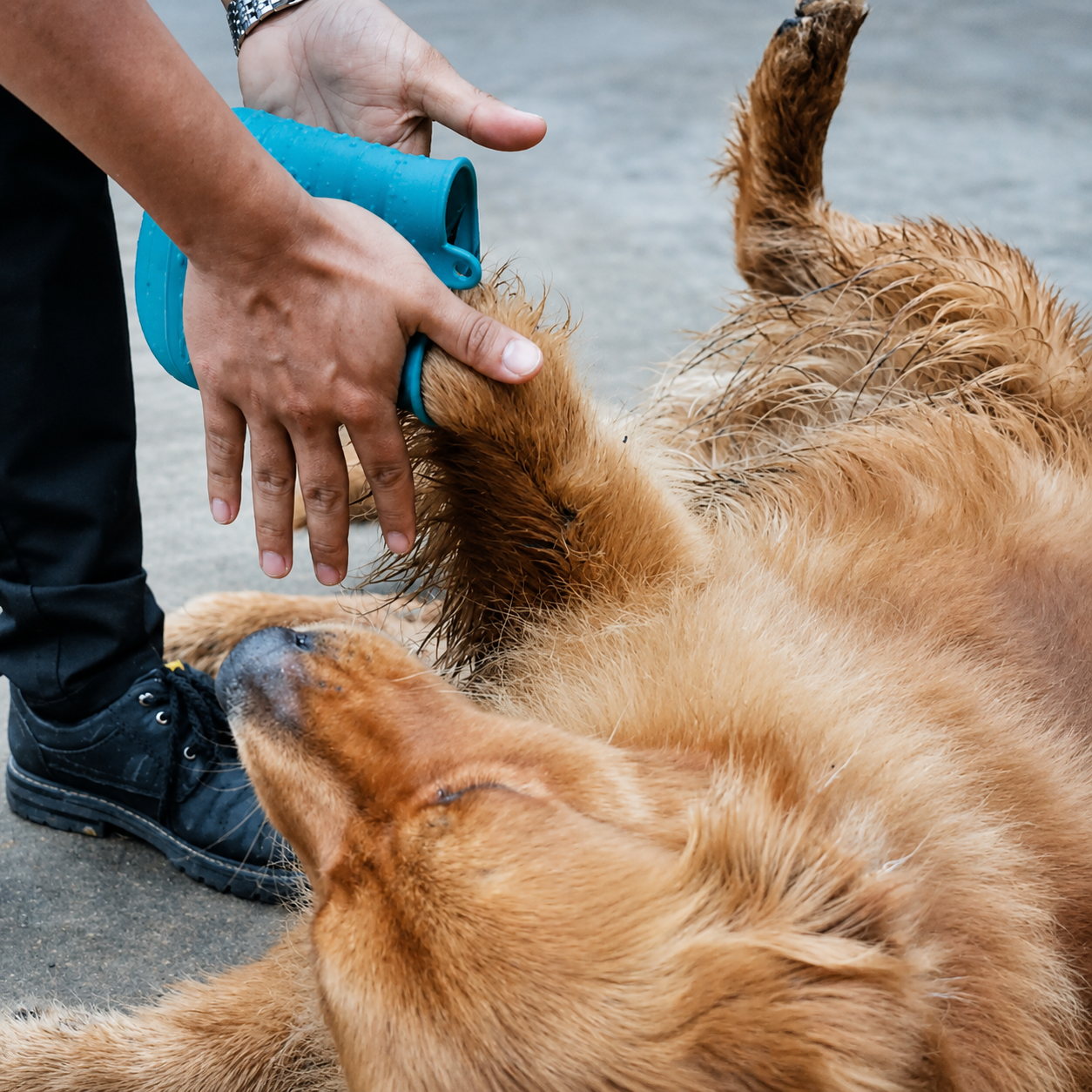 Limpiador de patas para perros y gatos.
